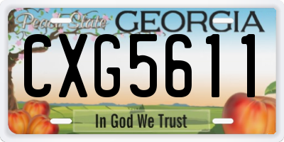 GA license plate CXG5611