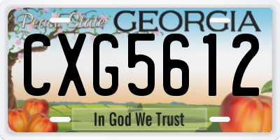 GA license plate CXG5612