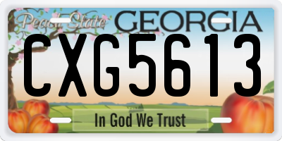 GA license plate CXG5613
