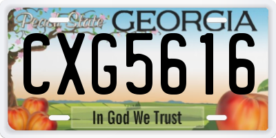 GA license plate CXG5616