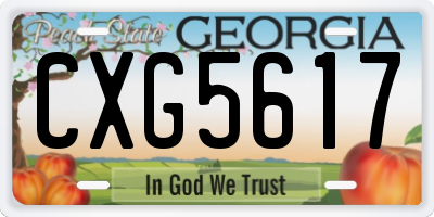 GA license plate CXG5617