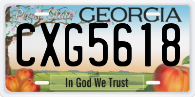 GA license plate CXG5618