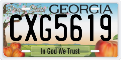 GA license plate CXG5619