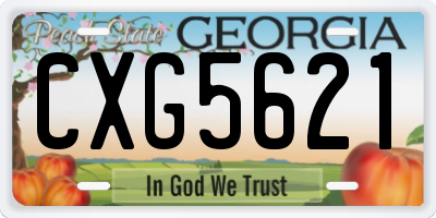 GA license plate CXG5621