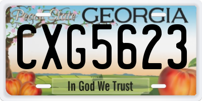 GA license plate CXG5623