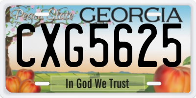 GA license plate CXG5625