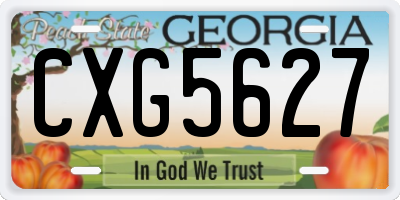 GA license plate CXG5627