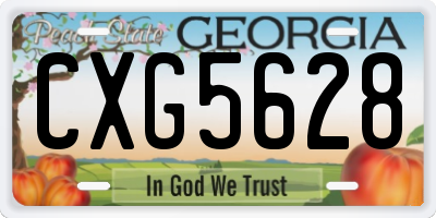 GA license plate CXG5628