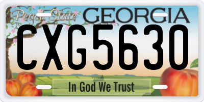 GA license plate CXG5630