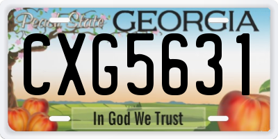 GA license plate CXG5631
