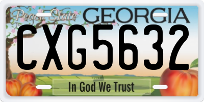 GA license plate CXG5632