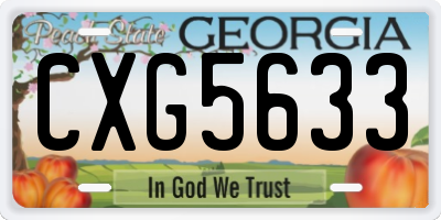 GA license plate CXG5633