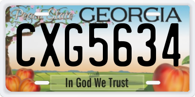 GA license plate CXG5634