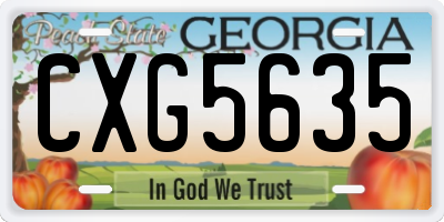 GA license plate CXG5635