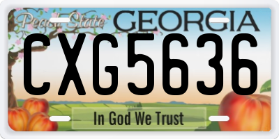 GA license plate CXG5636