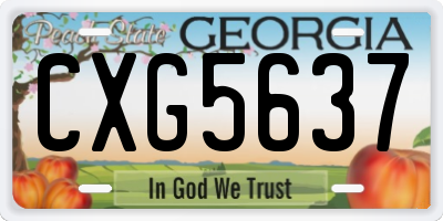 GA license plate CXG5637