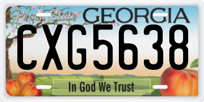 GA license plate CXG5638