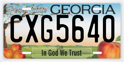 GA license plate CXG5640