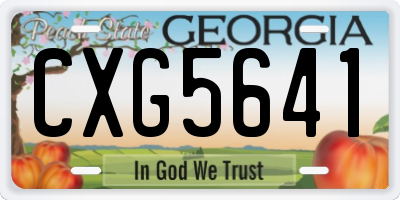 GA license plate CXG5641