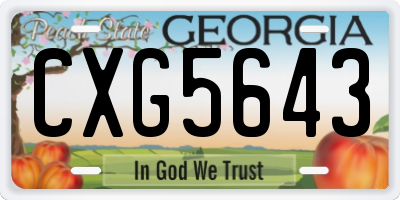 GA license plate CXG5643