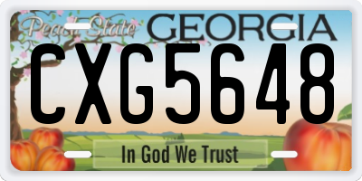 GA license plate CXG5648