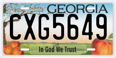 GA license plate CXG5649