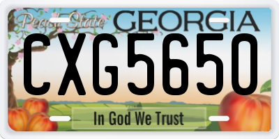 GA license plate CXG5650