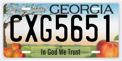 GA license plate CXG5651