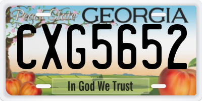 GA license plate CXG5652