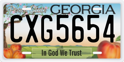 GA license plate CXG5654