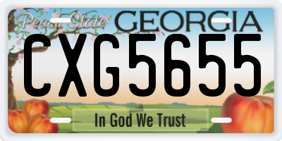 GA license plate CXG5655