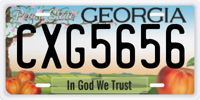 GA license plate CXG5656