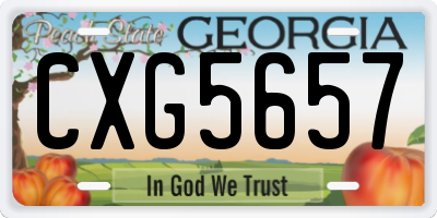 GA license plate CXG5657