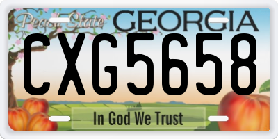 GA license plate CXG5658