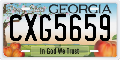 GA license plate CXG5659