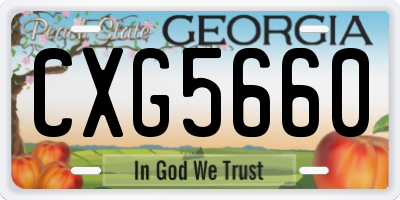 GA license plate CXG5660