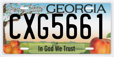 GA license plate CXG5661