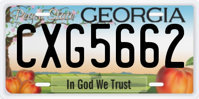 GA license plate CXG5662