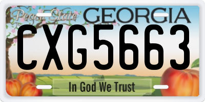 GA license plate CXG5663