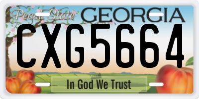 GA license plate CXG5664