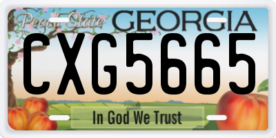 GA license plate CXG5665
