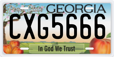 GA license plate CXG5666