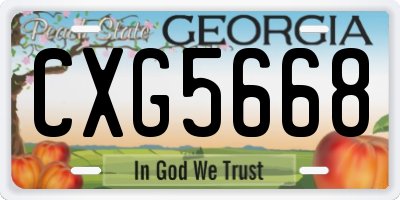GA license plate CXG5668