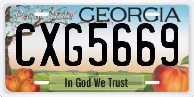 GA license plate CXG5669