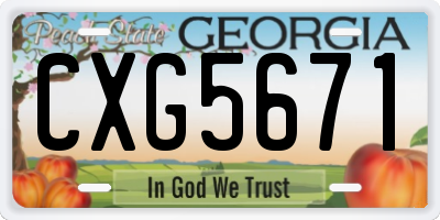 GA license plate CXG5671
