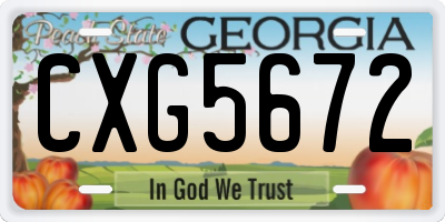 GA license plate CXG5672