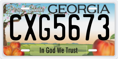GA license plate CXG5673