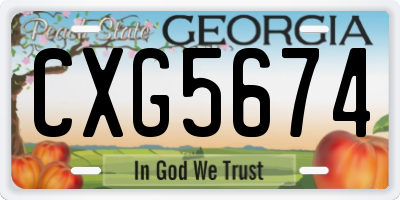 GA license plate CXG5674
