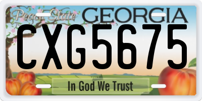 GA license plate CXG5675