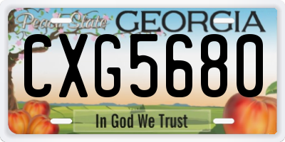 GA license plate CXG5680